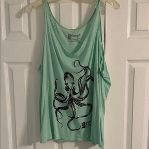Fused Hawaii Mint Green Octopus Graphic Tank Top
